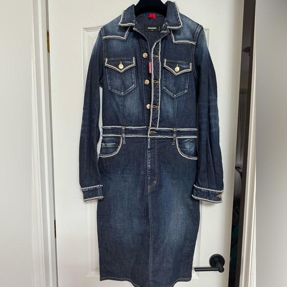 DSQUARED 2 DENIM PERALS MIDI DRESS - Picture 3 of 10